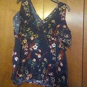 Floral Cold Shoulder Top